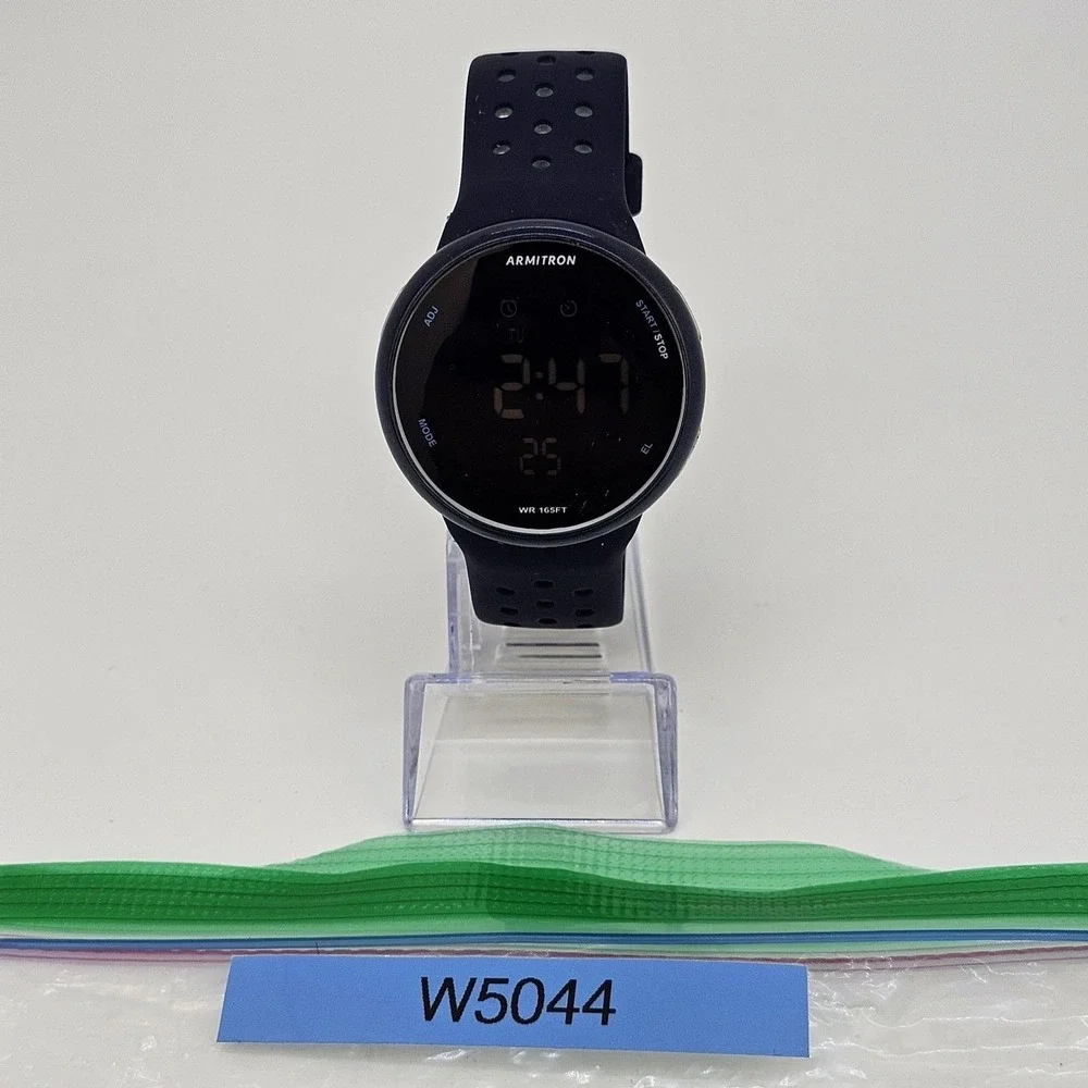 Armitron Digital Men's Watch 43MM Dark Blue‎ Case Dark Blue Gray Plastic Bands